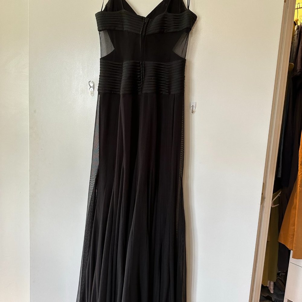 Js Collections Black Spaghetti Strap Mesh Back Ev… - image 2